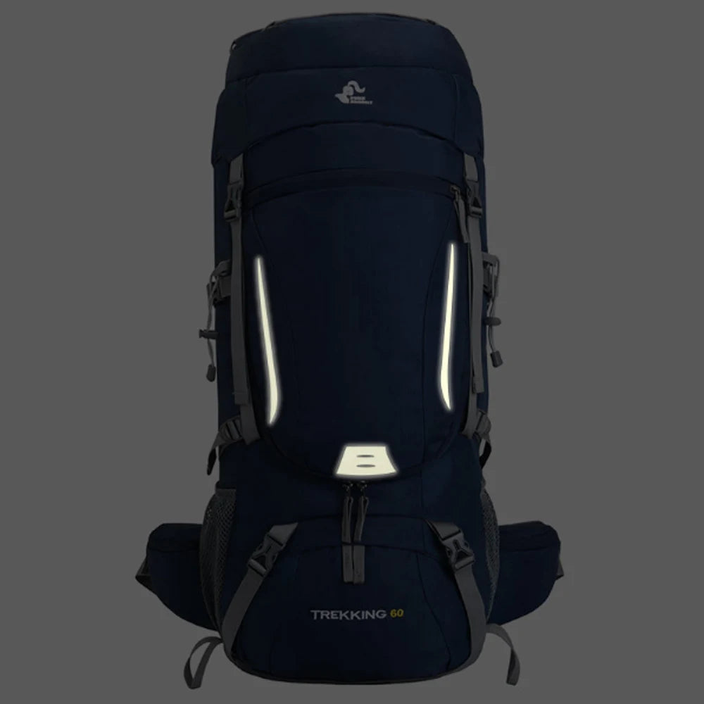 Blue Men's 60L Large Hiking Mountaineering Backpack