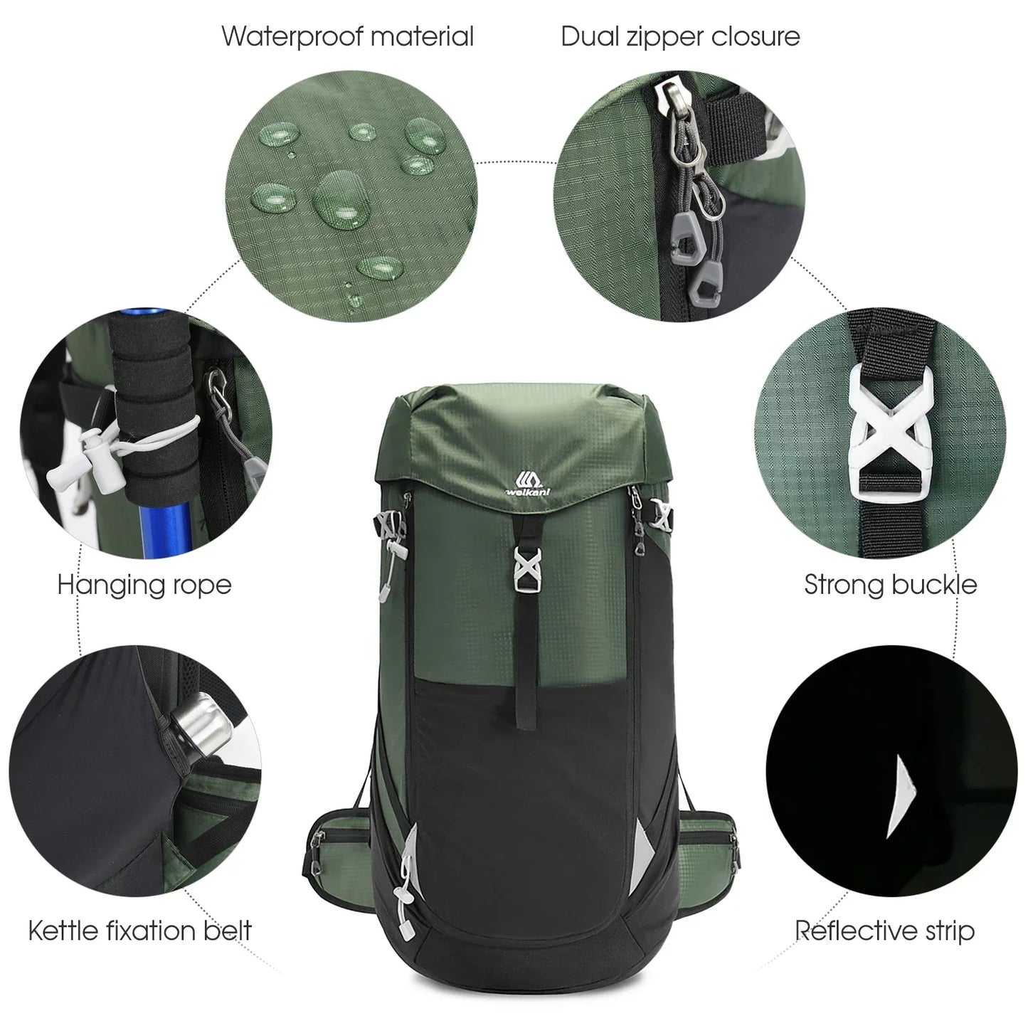 50L Mountain Waterproof Backpack